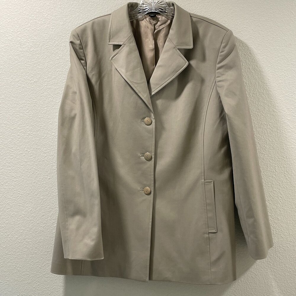 LINDA ALLARD ELLEN TRACY Long Sleeve Lined Tailored Blazer Khaki Woman 14